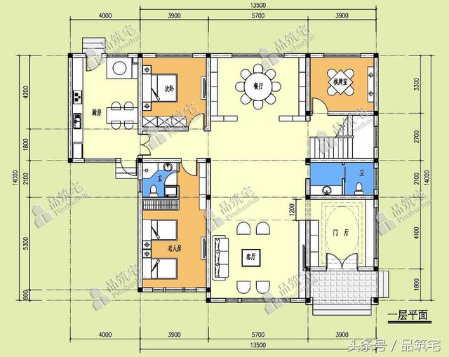 13×14米二層農(nóng)村別墅，帶土灶房，客廳大落地窗！