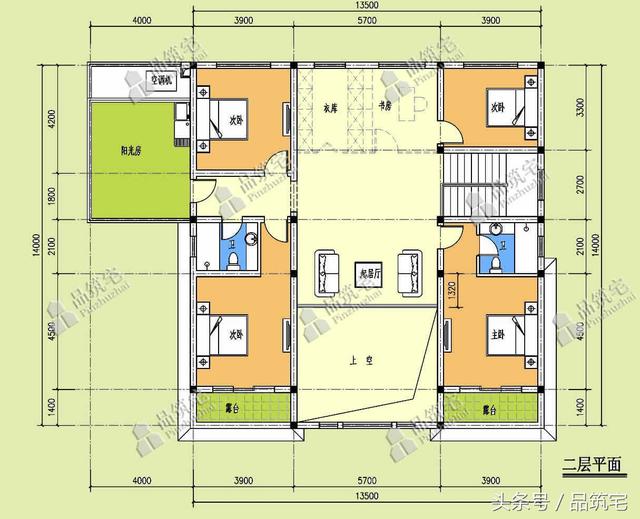 13×14米二層農(nóng)村別墅，帶土灶房，客廳大落地窗！