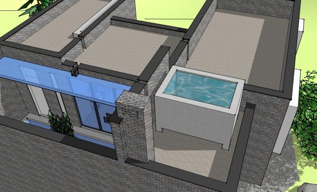 農村現代別墅，屋頂帶蓄水池，簡約時尚，