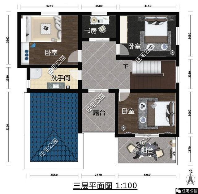 3層別墅戶型11X11米，一見傾心、布局好！