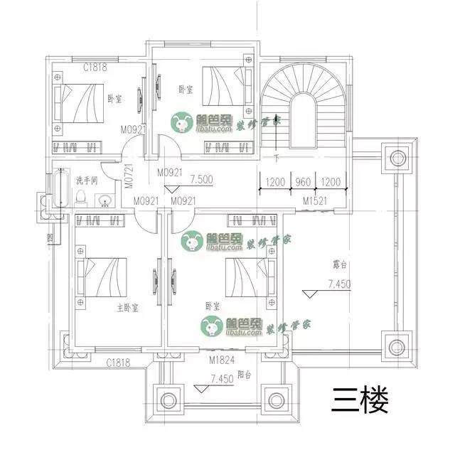 土豪自建三層別墅 8個(gè)臥室的新農(nóng)村自建房附全套施工圖紙！