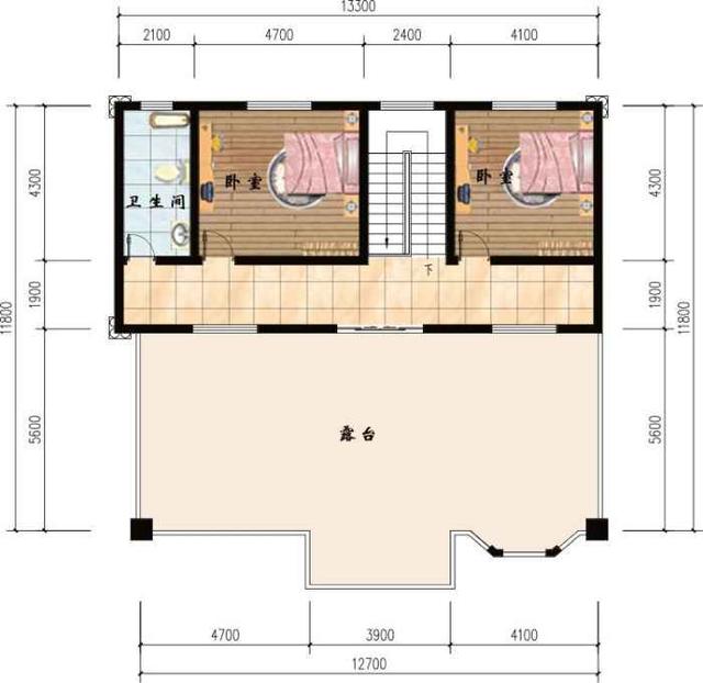 12.7X11.8米平坡屋頂結合三層別墅，挑空客廳旋轉樓梯樣樣不落