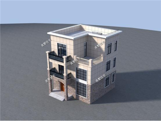 9X8米普通農村三層樓房設計圖，平屋頂還帶露臺