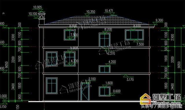 占地133平造價35萬農村三層別墅戶型圖，帶洗衣房儲藏室