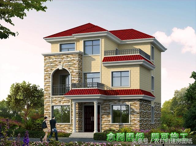 5款開間10米內(nèi)的三層樓房設(shè)計方案，造價不高還有面子