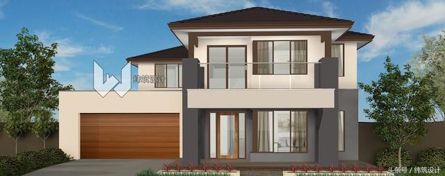 現代風格兩層自建房設計圖，坡頂、平頂兩種戶型選擇