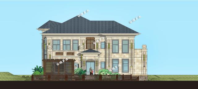 20X18米東南亞風格二層鄉村田園別墅！