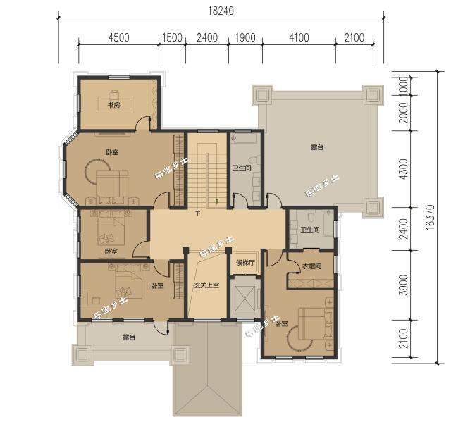 20X18米東南亞風格二層鄉村田園別墅！