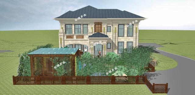 20X18米東南亞風格二層鄉村田園別墅！