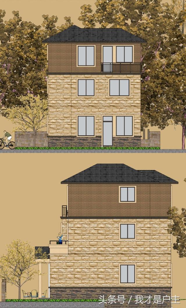 一套農村三層小平米別墅！