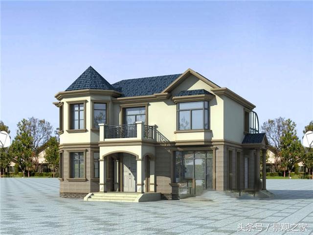 130平方歐式實用農村二層別墅設計圖+外觀圖！