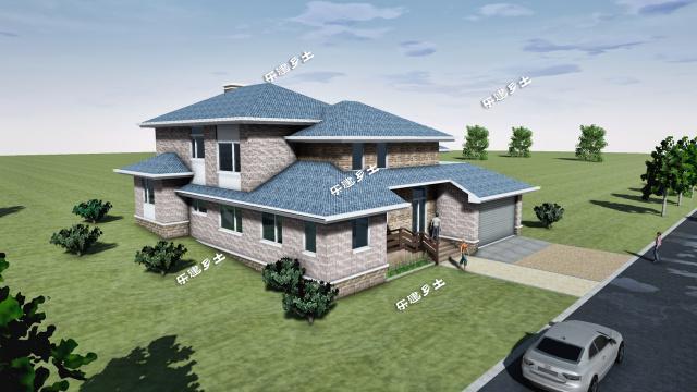 坡面宅基地上的二層北美風別墅！