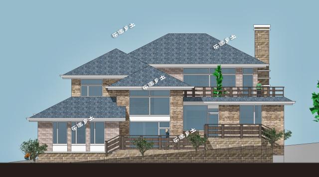 坡面宅基地上的二層北美風別墅！