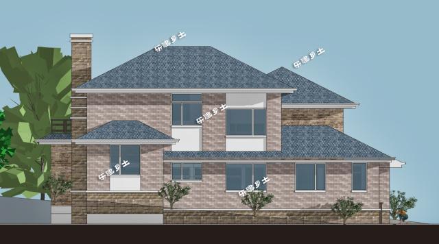 坡面宅基地上的二層北美風別墅！