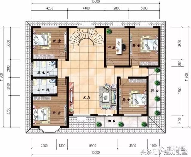 3棟好評率高的二層自建房戶型圖，20萬左右可以建
