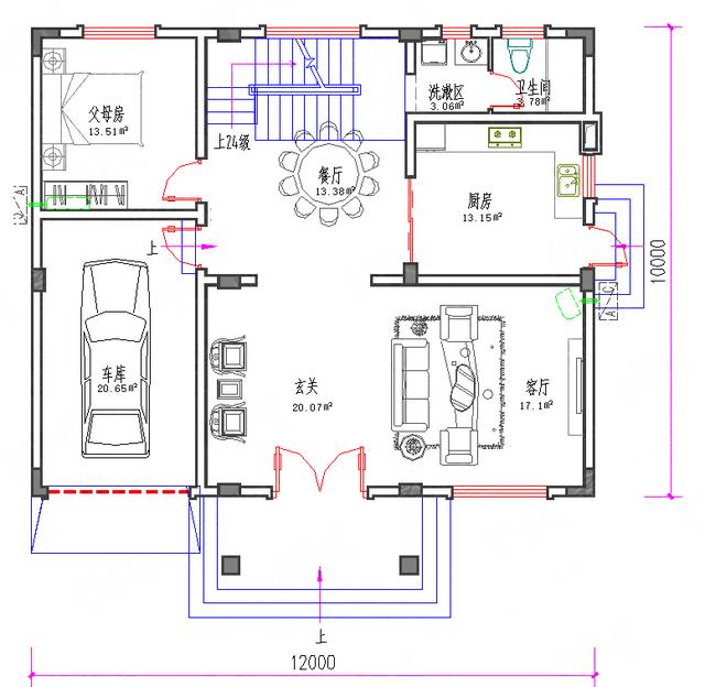 12×10二層農(nóng)村小樓房設(shè)計(jì)方案圖，25萬(wàn)建主體