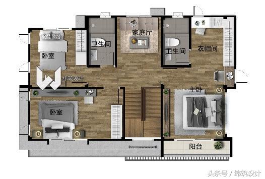 3款超現代的二層小別墅外觀圖，附戶型圖，都是開放式車庫