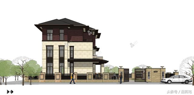 11X12三層萊特風格小別墅設計圖，戶型方正緊湊