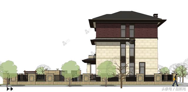 11X12三層萊特風格小別墅設計圖，戶型方正緊湊