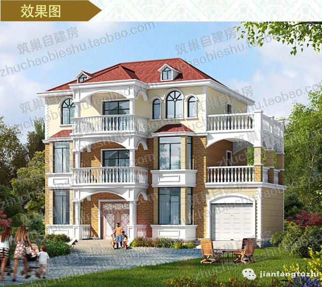 造價30萬首層130㎡農村三層自建別墅全套施工圖紙