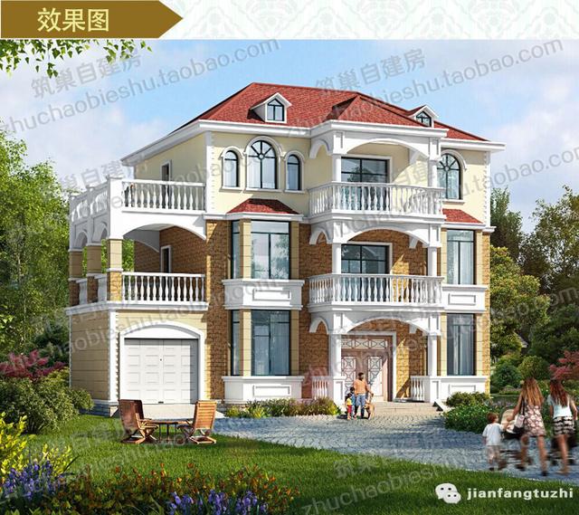 造價30萬首層130㎡農村三層自建別墅全套施工圖紙