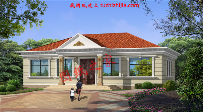 農(nóng)村蓋平房設(shè)計大全圖,鄉(xiāng)下建房一層戶型圖及效果圖