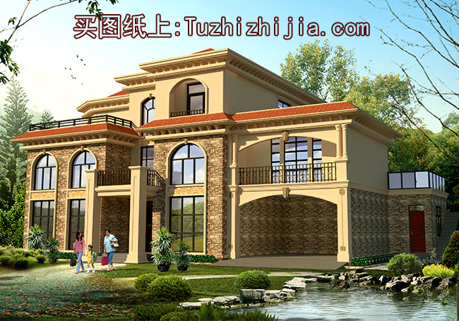 300平大戶型豪華三層別墅設計圖，帶總統套房