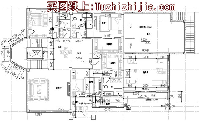 300平大戶型豪華三層別墅設計圖，帶總統套房