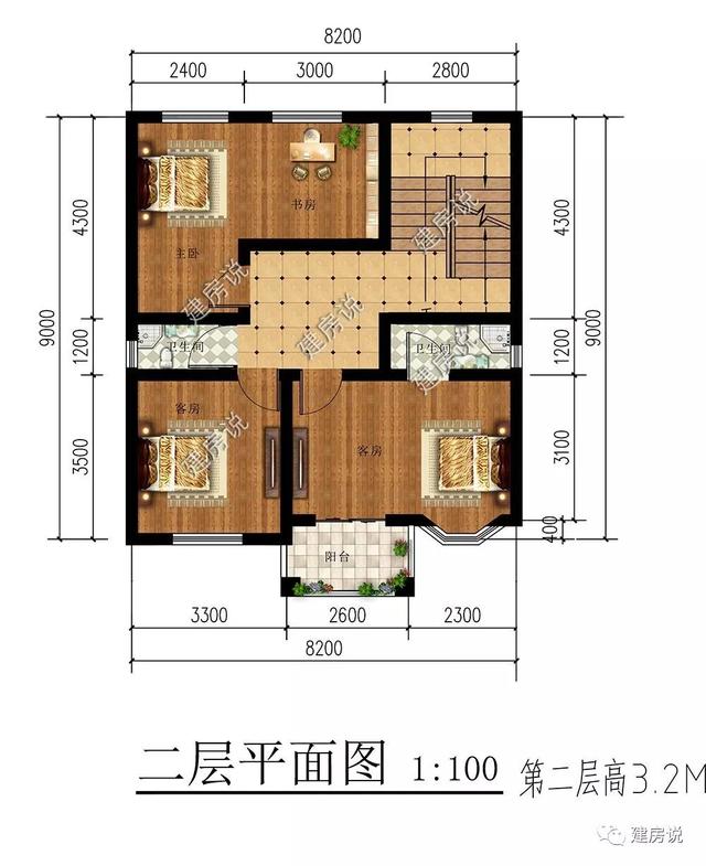 5套占地100平左右的別墅戶型圖，不攀比，夠住就好
