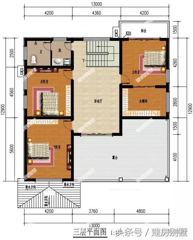 4棟面寬13米的三層樓房圖，隨便選一棟建都讓人羨慕