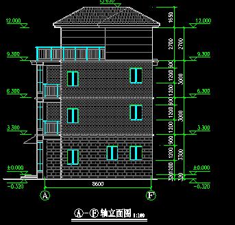 30萬建4層單家獨院式別墅！坡屋面形式鏤空欄桿以及八角窗運用！