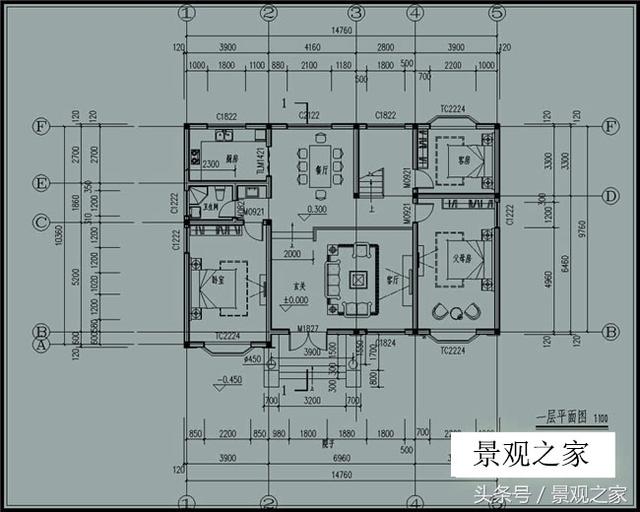 160平農村二層別墅設計施工圖紙（含效果圖）