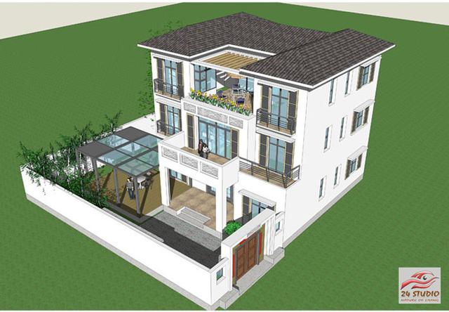 帶花園三層現代風格別墅——24建筑設計案例