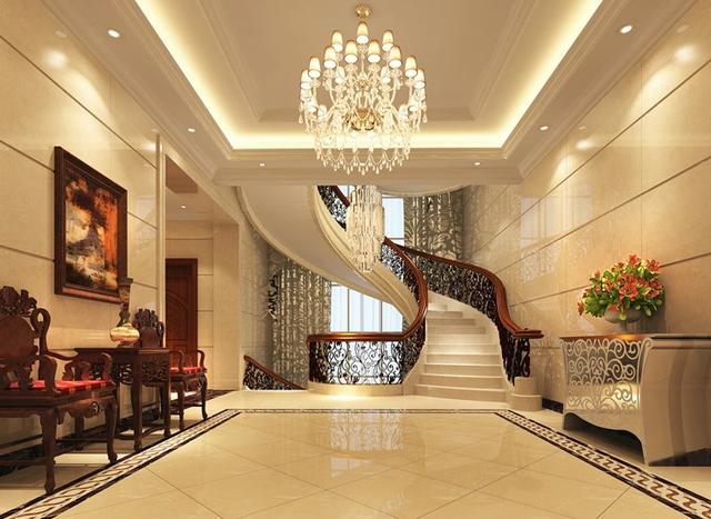 980平米別墅室內中歐混搭風格設計效果圖