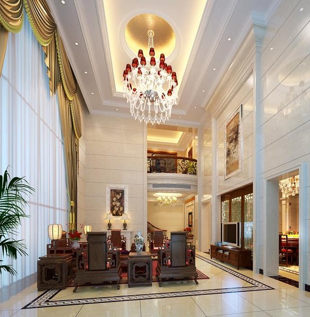 980平米別墅室內中歐混搭風格設計效果圖