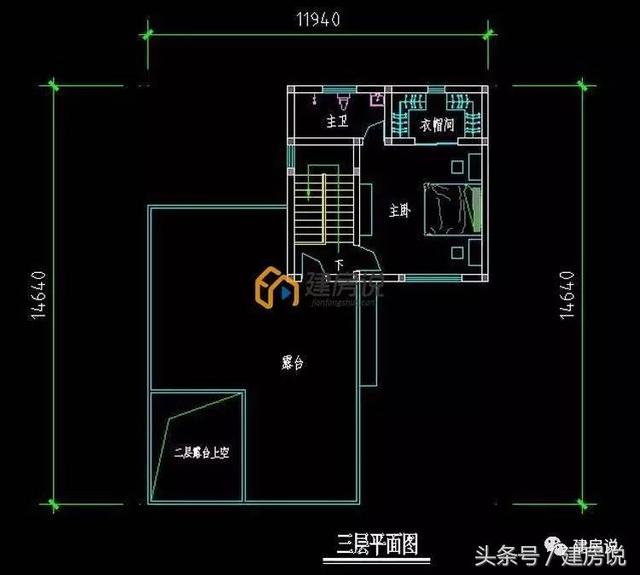 帶庭院三層現代風格農村別墅戶型，平屋頂竟然也這么漂亮