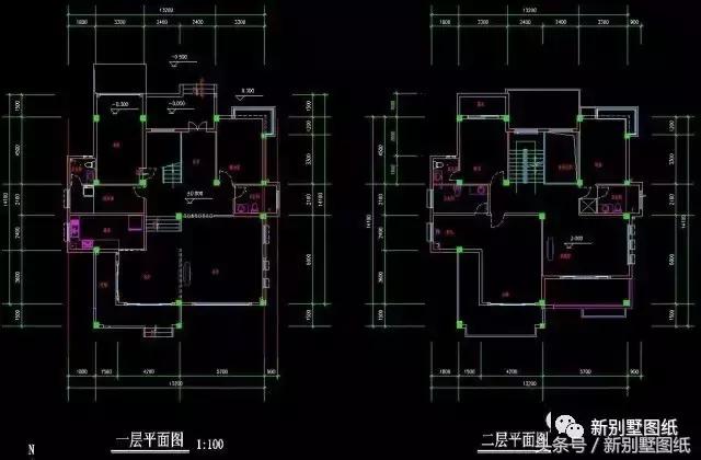 5套農(nóng)村實用小別墅戶型，二三層都有，附各套平面圖