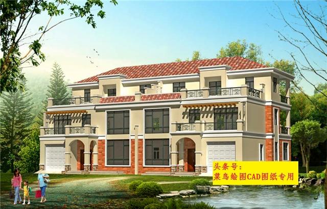 39萬(wàn)建雙拼（單戶）別墅，2套造型方案、高檔大氣帶車庫(kù)大露臺(tái)