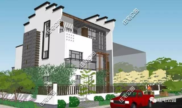 20萬自建3層徽派別墅，帶露臺小院，含平面圖！