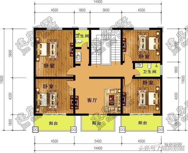 兩層帶車庫大氣別墅，一人建全村模仿建的圖紙設計
