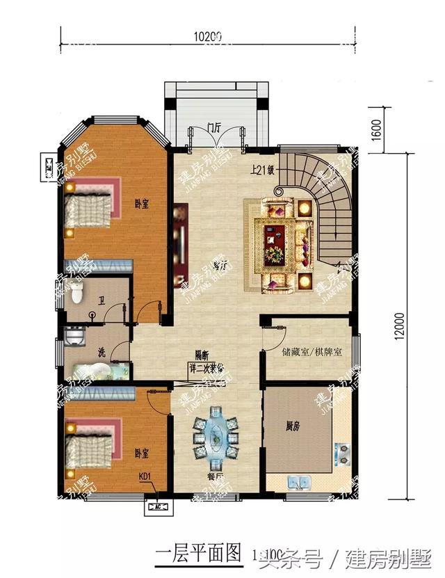 超氣派的五層農村別墅設計圖，配旋轉樓梯和觀景涼亭，你值得擁有的豪宅