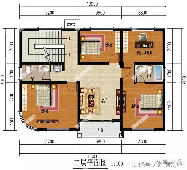 四層帶大露臺的別墅設計圖，戶型通透，令人羨慕的住宅樓