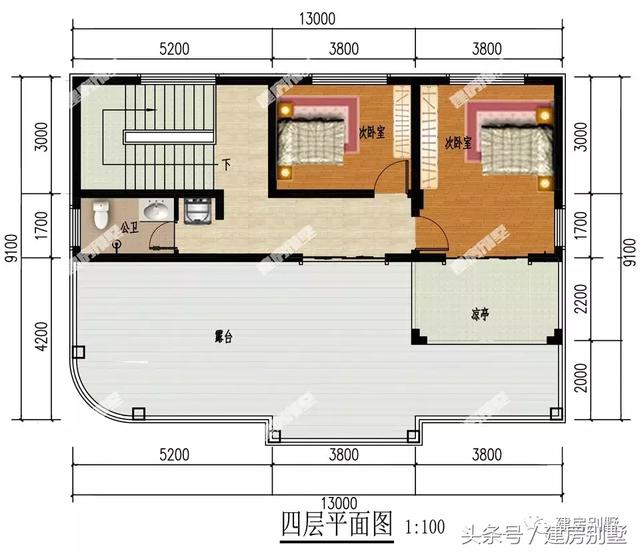 四層帶大露臺的別墅設計圖，戶型通透，令人羨慕的住宅樓