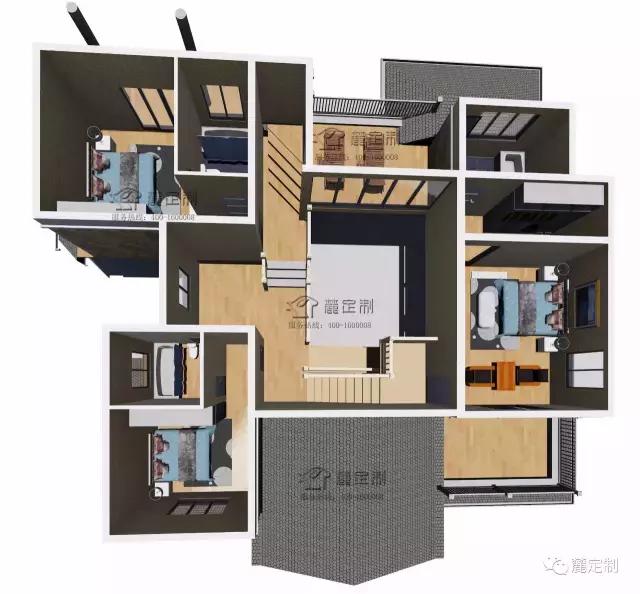 自建338平米現代風格經典鄉村別墅全套圖紙