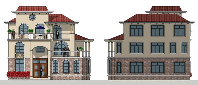 易蓋房圖紙：12X11米農村別墅，挑空客廳+旋轉樓梯，戶型棒