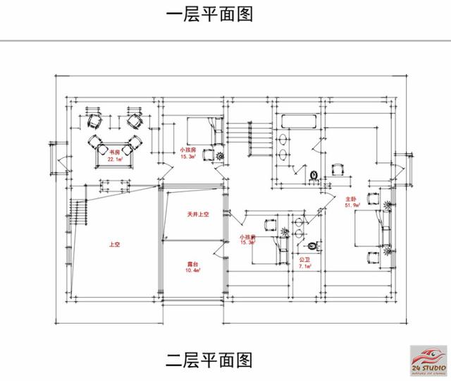 內(nèi)有天井上有天窗的二層別墅——24建筑設(shè)計(jì)案例