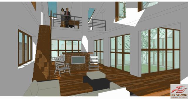 內(nèi)有天井上有天窗的二層別墅——24建筑設(shè)計(jì)案例