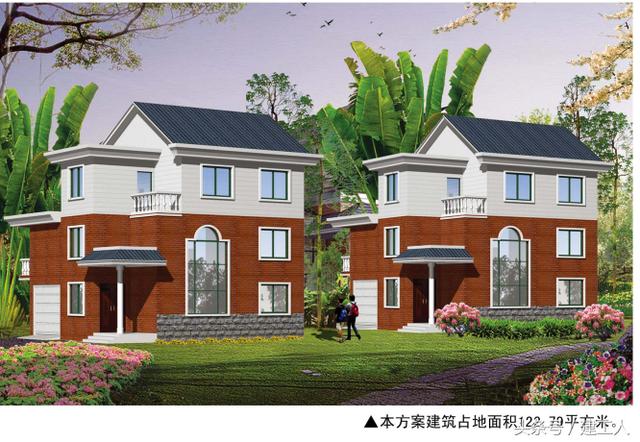 占地122平米的三層別墅方案