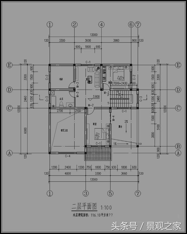 新農村三層自建房設計施工圖，農村別墅戶型圖