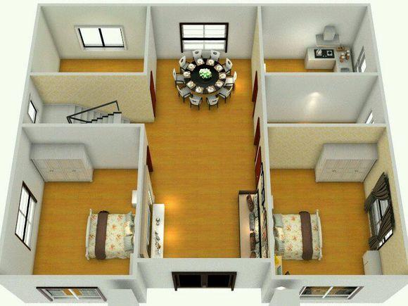 28萬二層鄉村別墅戶型圖，這個室內設計合理嗎